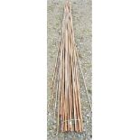 A bundle of approximately 40 bamboo garden canes, approx 8ft long
