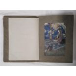 An early 20th century folder containing a quantity of book plates possibly from the Arabian Nights