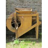 An antique French agricultural winnowing machine with through jointed wooden framework (af), 108