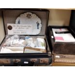 A collection of mixed ephemera to include an early 20th century autograph album, a small case