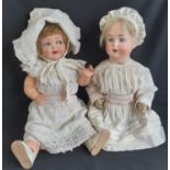 2 early 20th century German bisque head dolls, one by Schützmeister & Quendt with 5 piece bent