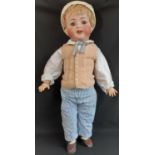 Early 20th century bisque head character doll by Kammer & Rheinhardt with jointed composition