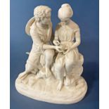 A 19th century Copeland Parian figure of Paul and Virginia, modelled by C Cumberworth