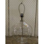 A contemporary and unused glass table lamp by Cox and Cox - Eddy table lamp complete with fittings