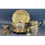 An Art Deco style silver plated four piece tea and coffee service, together with two silver plated