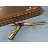 Sheaffer Targa 684 Medici Crosshatch fountain pen with 14k nib, boxed