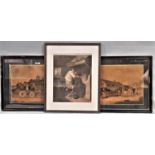 Three framed 19th century prints to include: two prints of gentlemen on coach and horses, and one