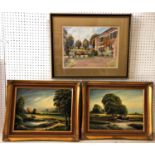Three framed paintings to include: E. Fenton (20th Century School), watercolour of Greenhaven,