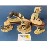 A large quantity of resin models all featuring the border collie by Border Fine Arts, Danbury