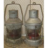 Two galvanised marine lanterns, both Not Under Command by Meteorite number P136723 and P109198