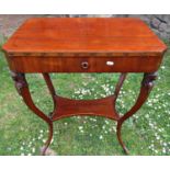 Early 19th century ladies sewing table of rectangular form with canted corners, enclosing a single