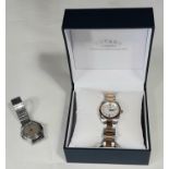 A Rotary Havana wristwatch with bi-metal casework and strap, the original box and receipt 2008 at £