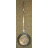 A large vintage steel long handled frying pan 140 cm