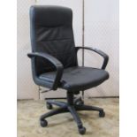 A modern swivel office chair with open arms with label/tag - Tapstar
