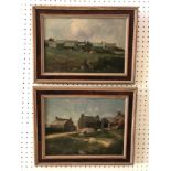 Laurence Davies (20th Century), two paintings depicting farm houses, oil on board, both signed lower