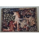 A large tapestry of a unicorn surrounded by flora, fauna and woodland creatures, (20th Century),