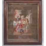 19th Century tapestry sampler of Eli and Samuel (1863), by Mary Bigley, aged 12, 46 x 57 cm framed