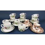 Royal Worcester Herb pattern teawares comprising ten cups and saucers, together with two tea cups,