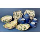 A collection of ceramics including four Masons Chartreuse pattern pieces, a Maling bowl with
