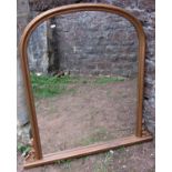 A 19th century arched overmantle mirror, the moulded frame with moulded detail, 105 cm x 95 cm