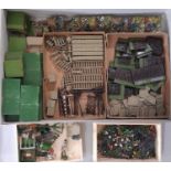 Boxful of Britains Miniature Garden model pieces including people, floral displays and landscaping
