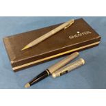 Sheaffer Targa 683 Medici Diamond fountain pen with 14k nib and ballpoint pen, box and literature