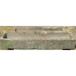 A good weathered natural stone trough of rectangular form 150 cm long x 40 cm wide x 23 cm high