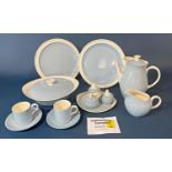 A Wedgwood Summer Sky pattern dinner service for six comprising meat plates, side plates, bowls,