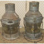 Two galvanised marine lanterns by Meteorite, Anchor and Not Under Command numbers 2136719 and 04188