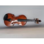 20th century violin by Edward Fowler with letter from the maker - instrument dated 1958 with bow and