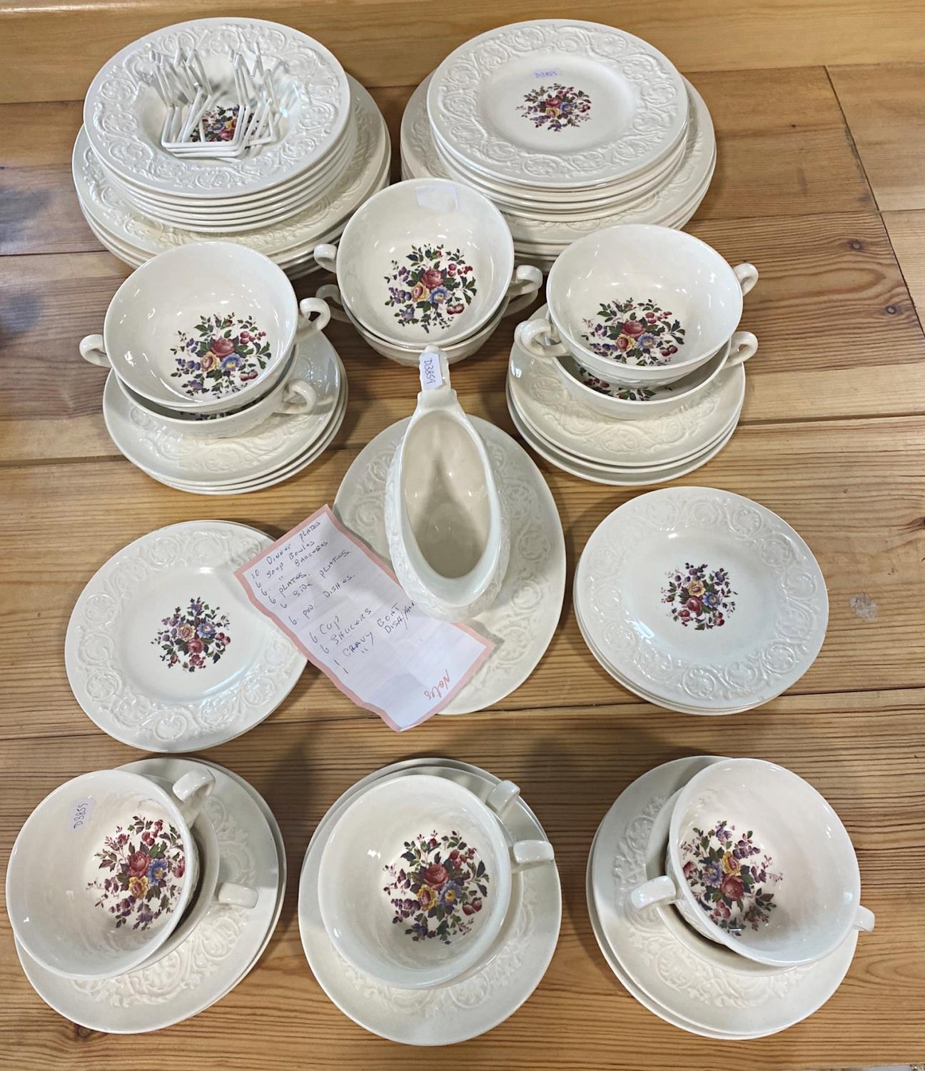 A collection of Wedgwood Patrician-Swansea dinnerware comprising dinner plates, side plates, soup - Image 2 of 2