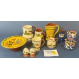 Approximately seventy pieces of Watcombe ware including jugs, teapots, beakers, tea cups and