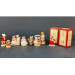 Beatrix Potter figures including 3 by Beswick and 2 by Royal Albert, together with 2 boxed Royal