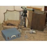 One lot of miscellaneous vintage and later items to include portable cased picnic set, three mirrors