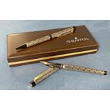 Sheaffer Targa 676 feather fountain pen with 14k nib and ball point pen boxed