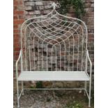 A contemporary Wellesley Manor outdoor collection cream painted cast aluminium and iron gothic style