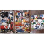2 trays of unboxed model vehicles including Dinky 20 ton lorry mounted crane (AF), others by
