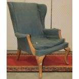 A vintage Parker Knoll wing armchair (for re-upholstery) model number 918/19 and a Victorian