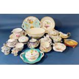 A collection of decorative, mainly continental porcelains, 20th century in an earlier style