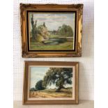 Two oil paintings of the English countryside (20th Century), F. F. Errill, 'The Cornfield,
