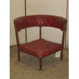 Motor Memorabilia interest - a low vehicle chair with red painted tubular steel frame and horse hair