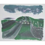 BERNARD CHEESE (1925-2013) 'SHEEP ON THE COAL ROAD' lithograph in colours, signed, titled and