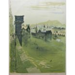 EDWIN LA DELL A.R.A. (1914-1970) 'EDINBURGH' lithograph in colours, signed, titled and numbered in