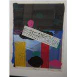 BRUCE MCLEAN (b.1944) 'BURNT' screenprint in colours, numbered artist's proof, signed and titled