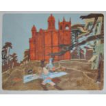 LEONARD ROSOMAN (1913-2012) 'THE GOTHICK TEMPLE, STOWE' lithograph in colours, signed, titled and