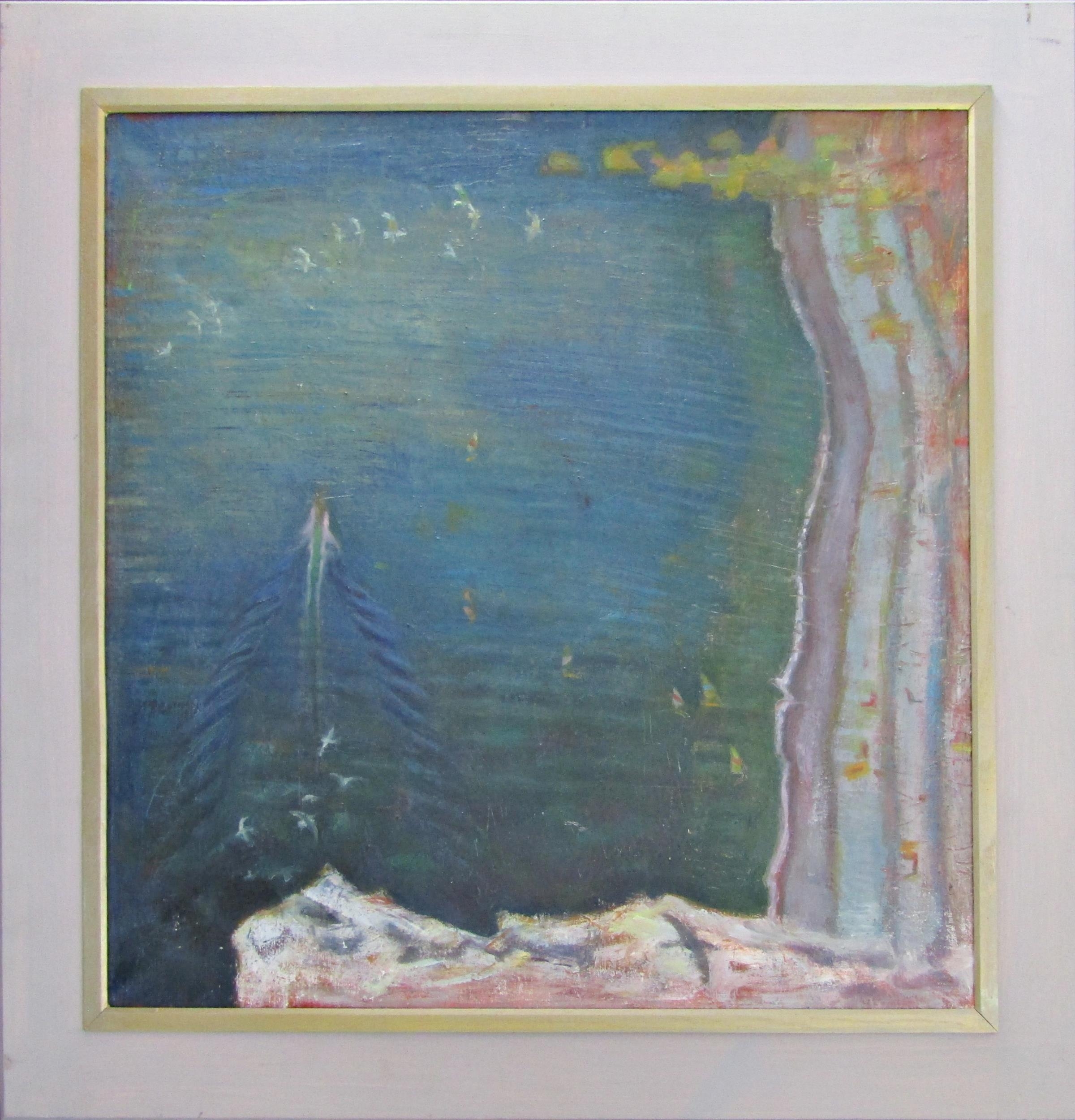 ROBERT ORGAN (b.1933) 'BEER HEAD I' oil on canvas, signed and dated 84 to verso 59.5cm x 59.6cm - Image 2 of 3