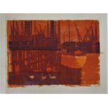 ROBERT TAVENER (1920-2004) 'HARBOUR' screenprint in colours signed, titled, numbered and dated 1964