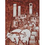 JULIAN TREVELYAN (1910-1988) 'SAN GIMIGNANO' unsigned and unnumbered 49.5cm x 38cm