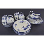 A collection of Aldiner Court china tea wares with blue bird and sprig detail comprising eight cups,