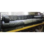 A Vintage Swiss De Sede Model DS-76 three sectional sofa/bed in black leather